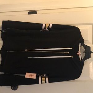 Juicy Couture Sweatshirt - hood & gold “J” full zipper and back logo detail